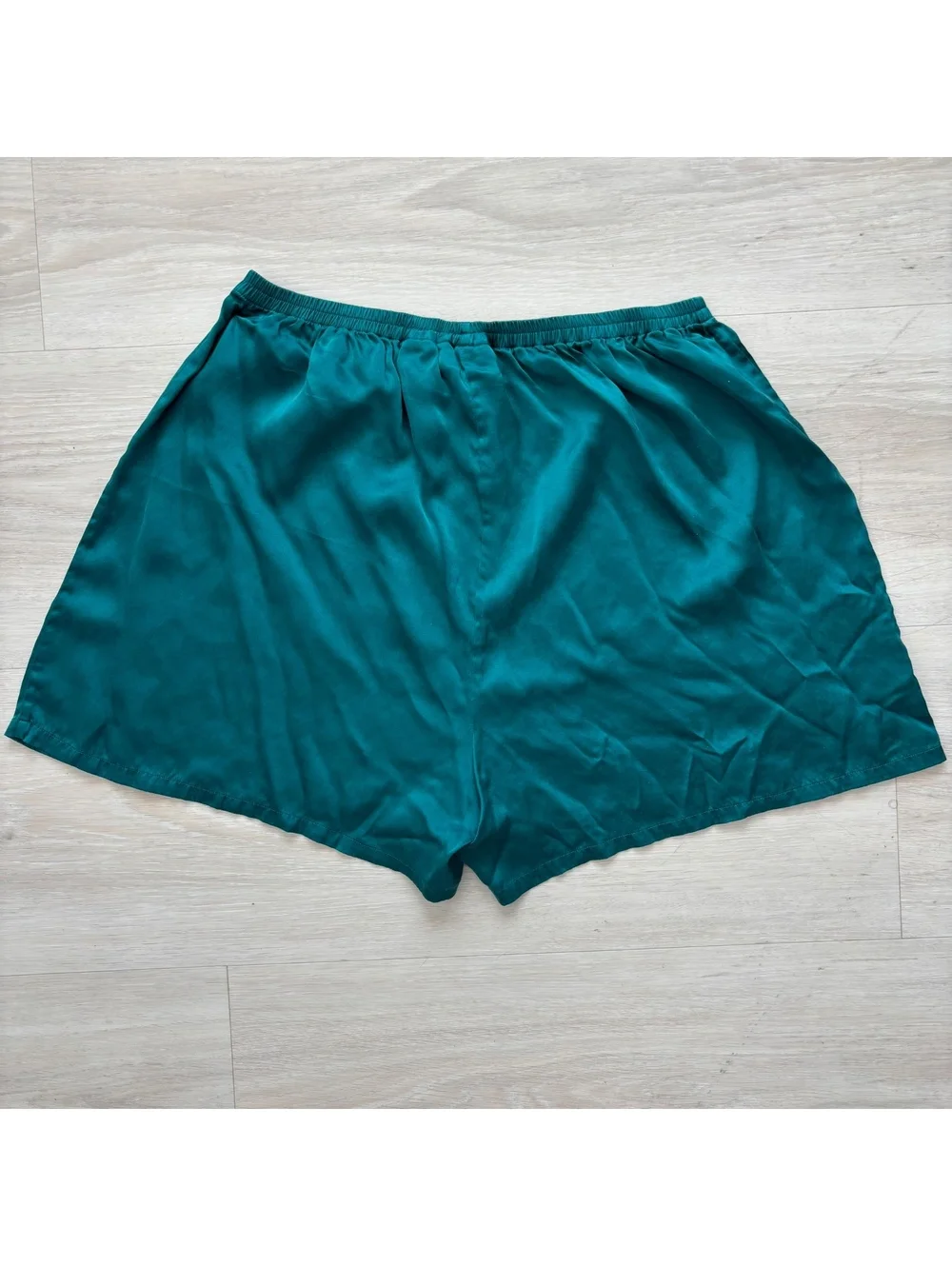 VTG Victoria's Secret 100% Silk Pajama Medium Teal Vest Shorts Lingerie Bridal
